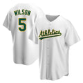 Robertx Athletics #5 Jacob Wilson White Replica Home Stitched Jersey
