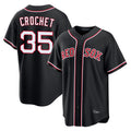 Robertx B.Red Sox #35 Garrett Crochet Player Black Out Home Game Stitched Jerseys