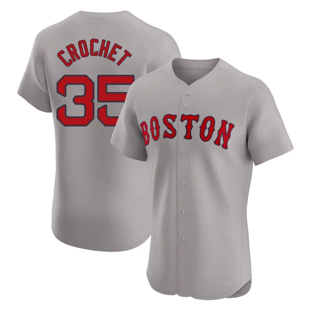 Robertx B.Red Sox #35 Garrett Crochet Player Gray Road Limited Elite Home Game Stitched Jerseys