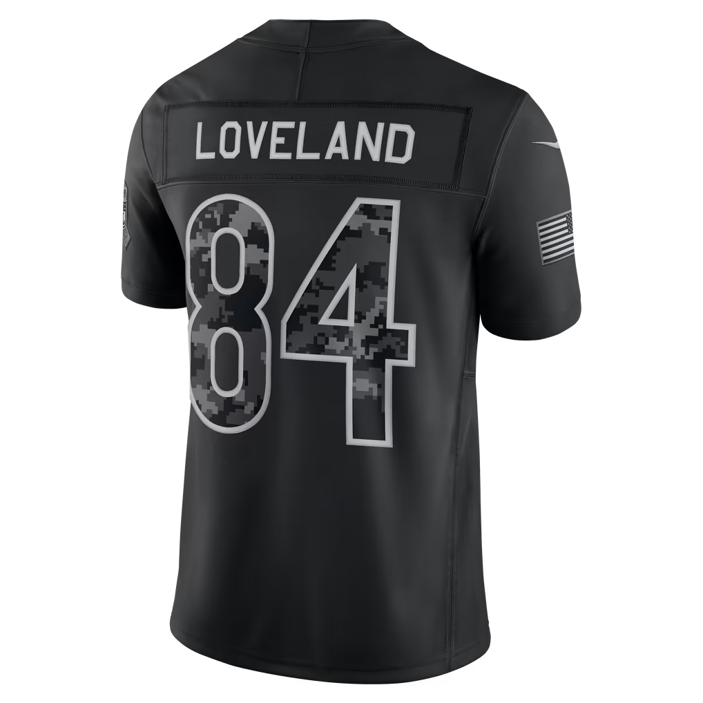 Robertx C.Bears #84 Colston Loveland Black 2026 Salute to Service Stitched Limited Jersey