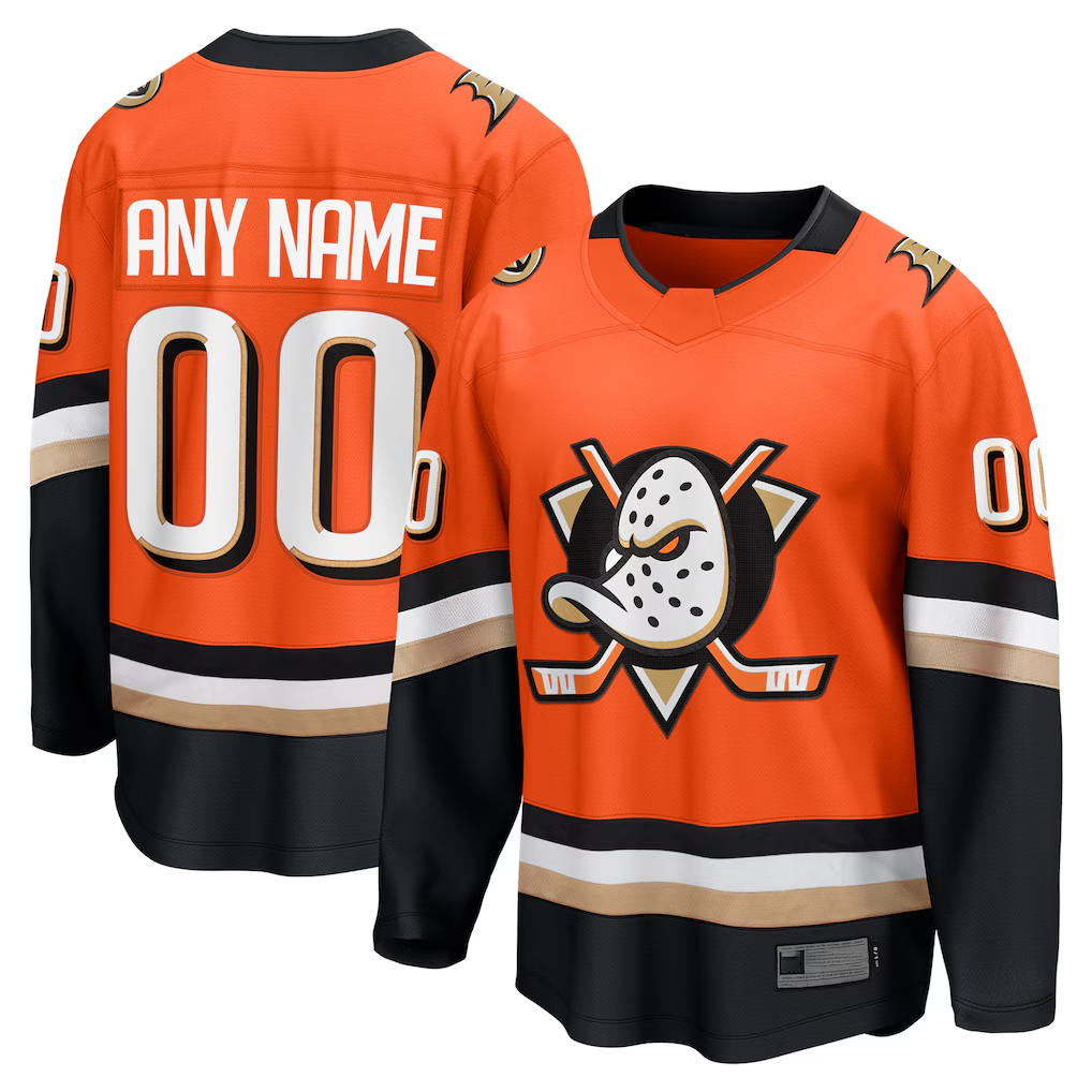 Robertx Custom A.Ducks Orange Home Breakaway Jerseys