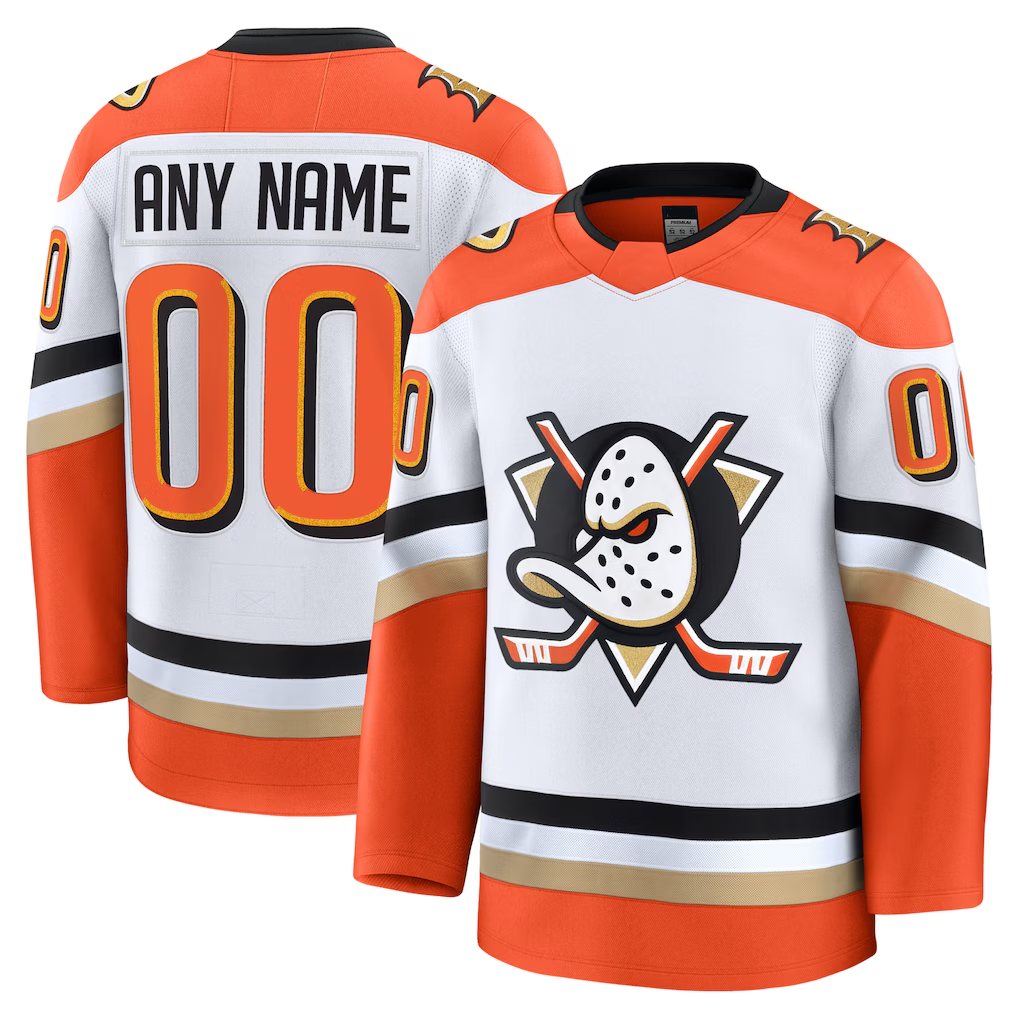 Robertx Custom A.Ducks White Away Premium Jerseys