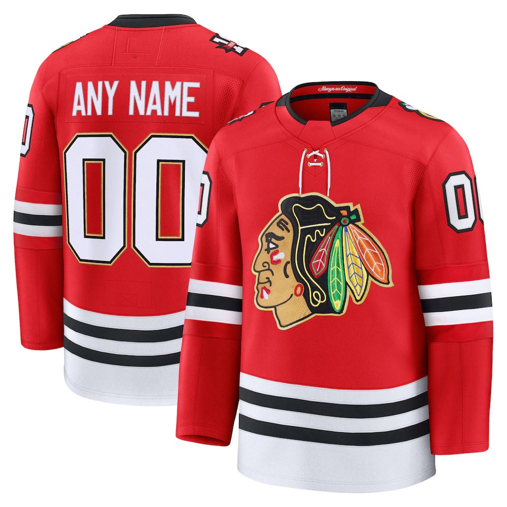 Robertx Custom C.Blackhawks Red Centennial Premium Jerseys