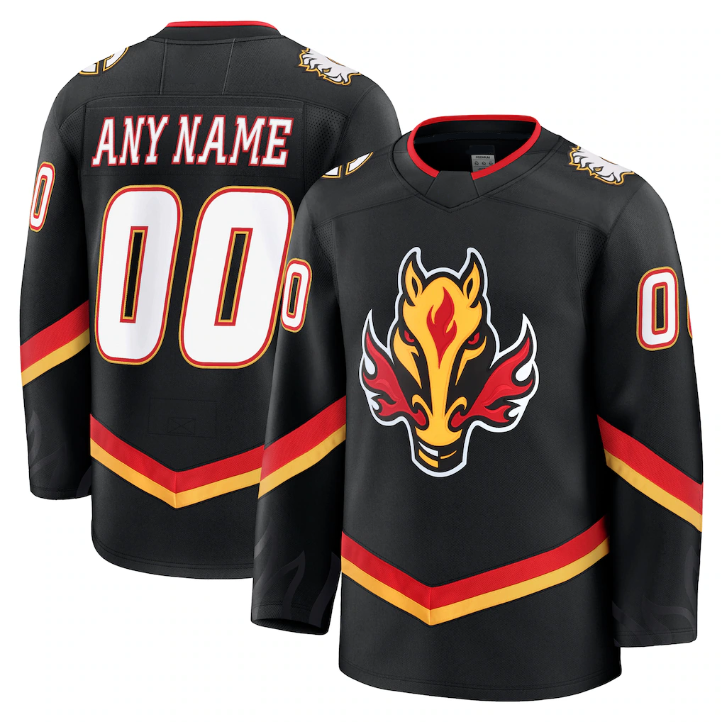 Robertx Custom C.Flames Black Alternate Premium Jerseys