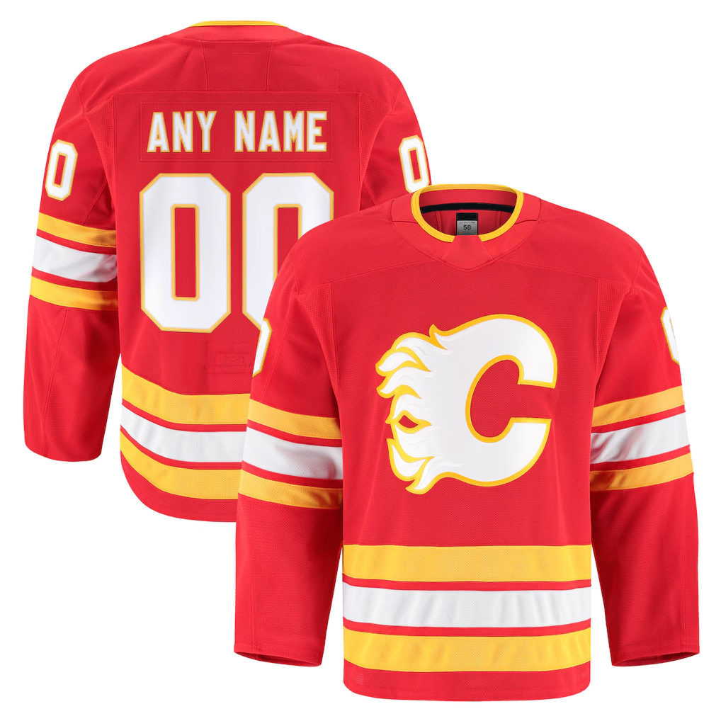 Robertx Custom C.Flames Red Home Authentic Pro Jerseys