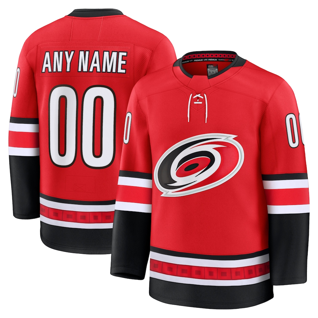 Robertx Custom C.Hurricanes Red Alternate Premium Stitched Jerseys