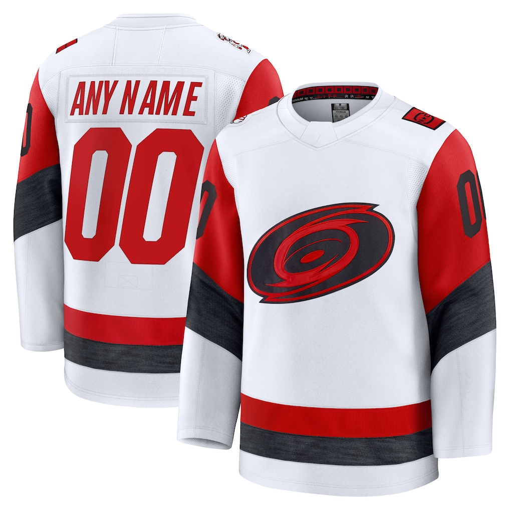 Robertx Custom C.Hurricanes White Away Premium Stitched Jerseys