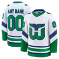Robertx Custom C.Hurricanes White Throwback Premium Stitched Jerseys