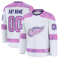 Robertx Custom DR.Wings White 2024 Hockey Fights Cancer Practice Jerseys