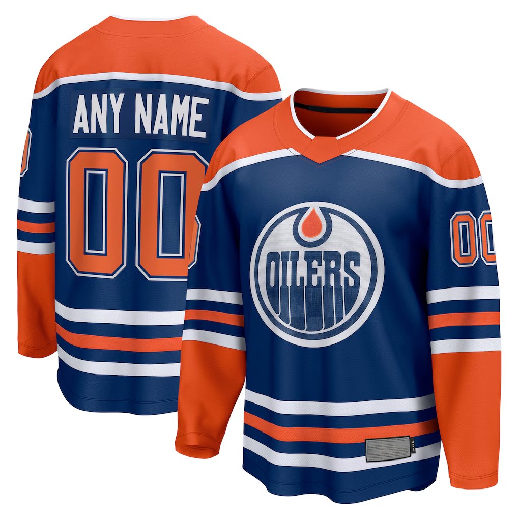 Robertx Custom E.Oilers Royal Home Breakaway Jerseys