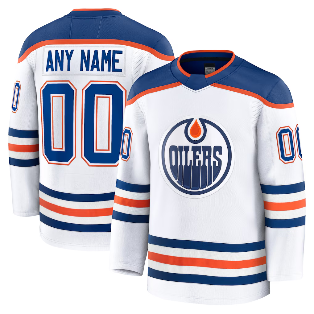 Robertx Custom E.Oilers White Away Premium Jerseys