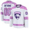 Robertx Custom F.Panthers White 2024 Hockey Fights Cancer Practice Jerseys
