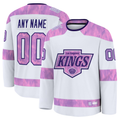 Robertx Custom LA.Kings White 2024 Hockey Fights Cancer Practice Jerseys