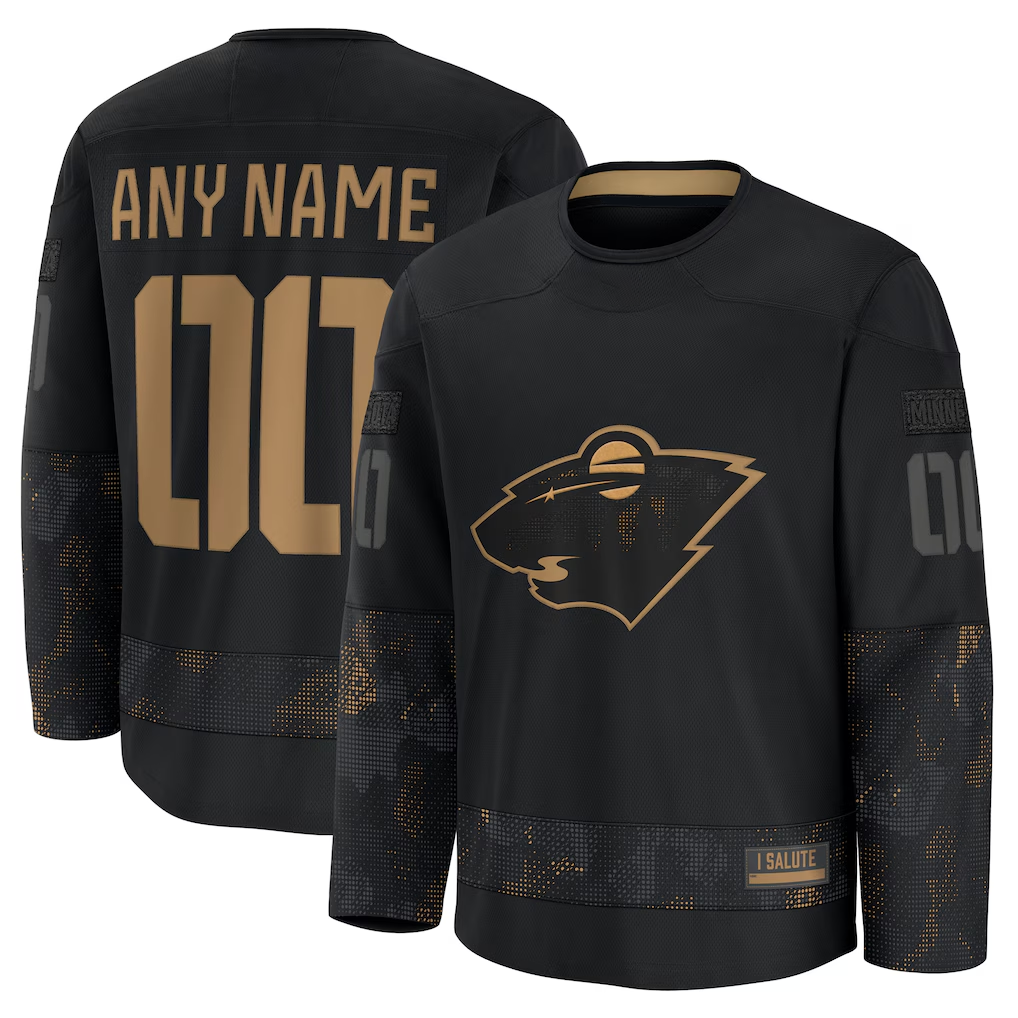 Robertx Custom M.Wild Black 2024 Military Appreciation Practice Jerseys