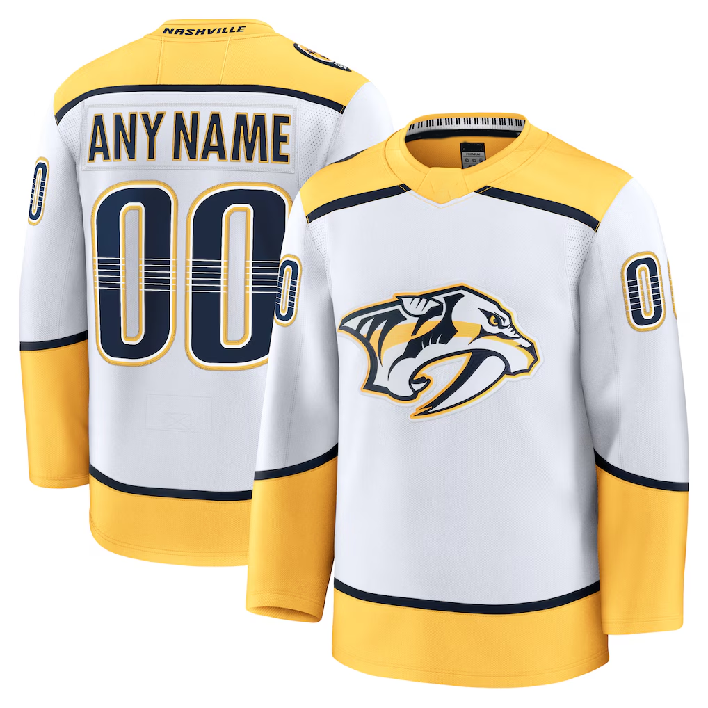 Robertx Custom N.Predators White Away Premium Jerseys