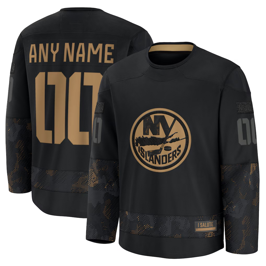 Robertx Custom NY.Islanders Black 2024 Military Appreciation Practice Jerseys