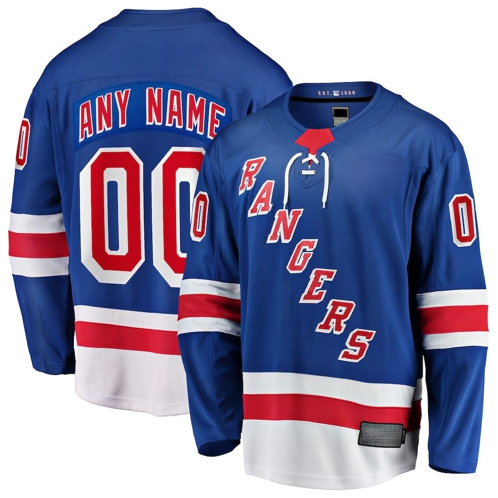 Robertx Custom NY.Rangers Blue Home Breakaway Jerseys