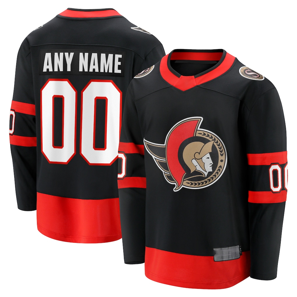 Robertx Custom O.Senators Black Home Breakaway Jerseys