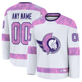 Robertx Custom O.Senators White 2024 Hockey Fights Cancer Practice Jerseys