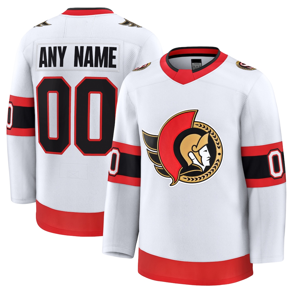 Robertx Custom O.Senators White Away Premium Jerseys