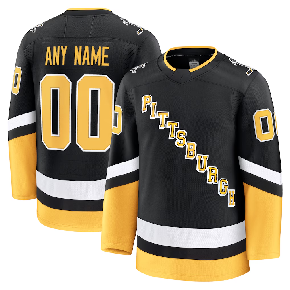 Robertx Custom P.Penguins Black Alternate Premium Jerseys