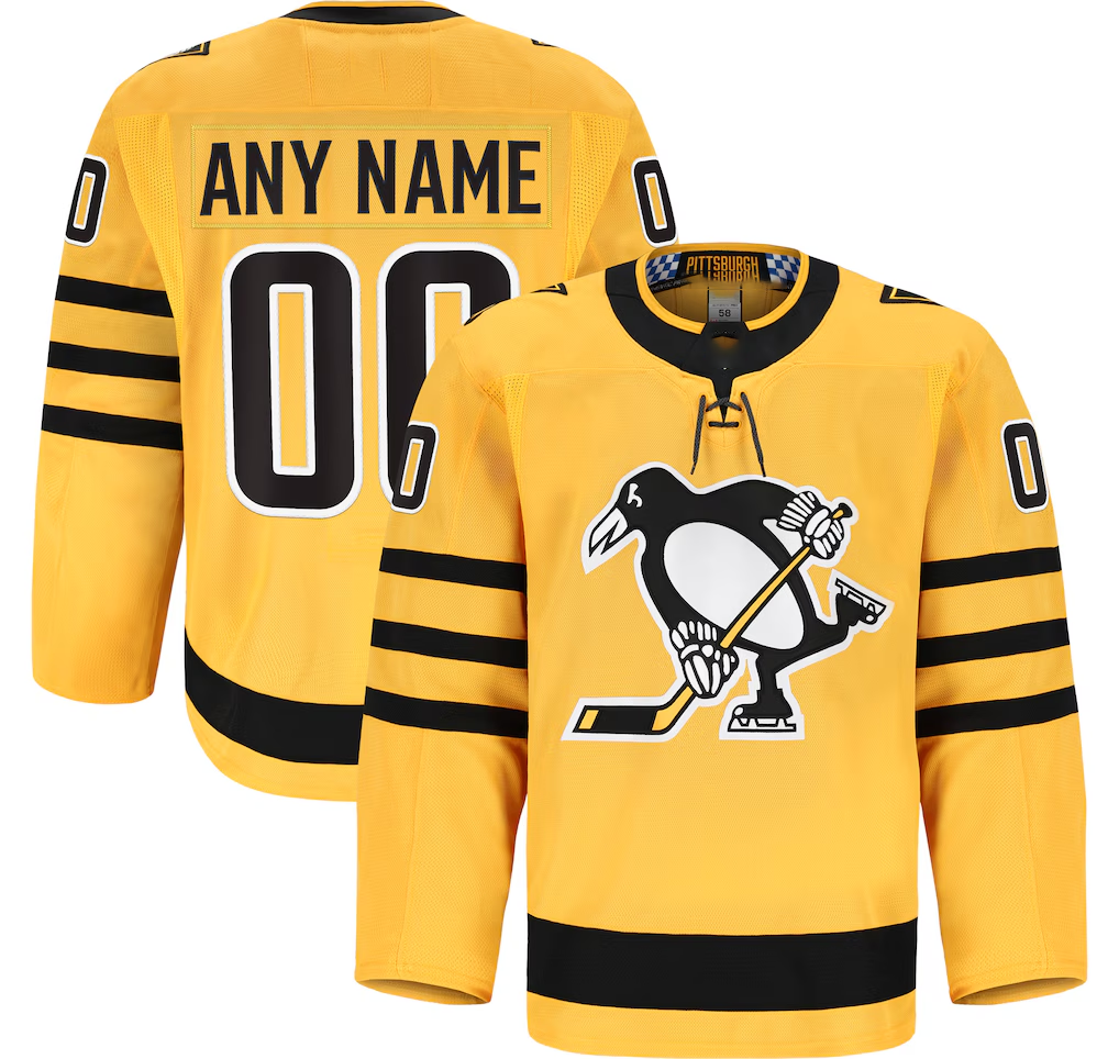 Robertx Custom P.Penguins Gold Alternate Authentic Pro Jerseys