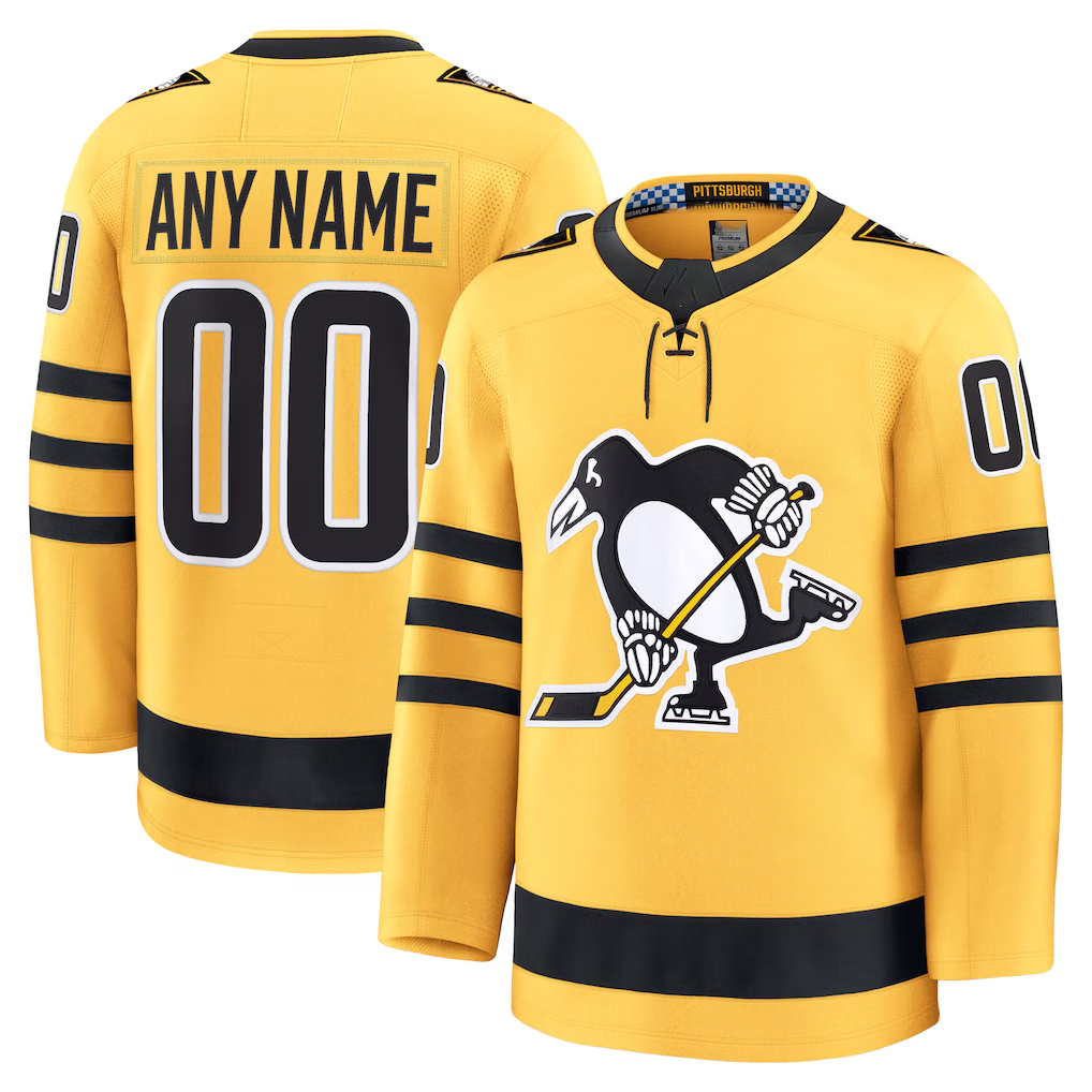 Robertx Custom P.Penguins Gold Alternate Premium Jerseys