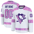 Robertx Custom P.Penguins White 2024 Hockey Fights Cancer Jerseys