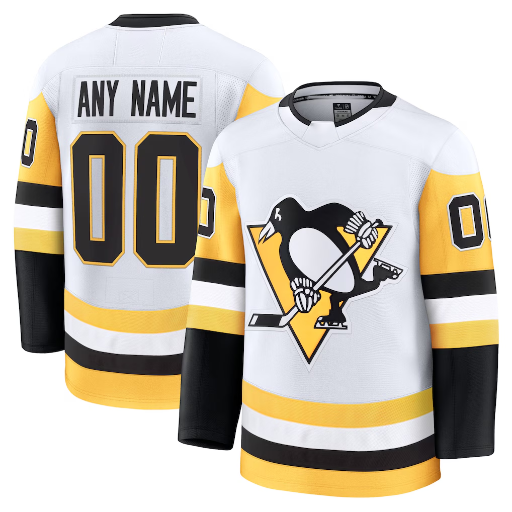 Robertx Custom P.Penguins White Away Premium Jerseys