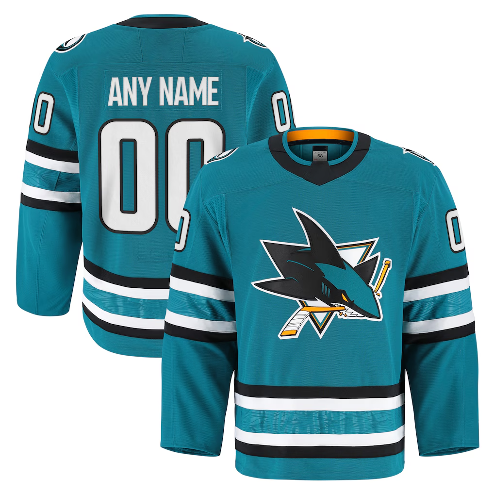 Robertx Custom SJ.Sharks Teal Home Authentic Pro Jerseys