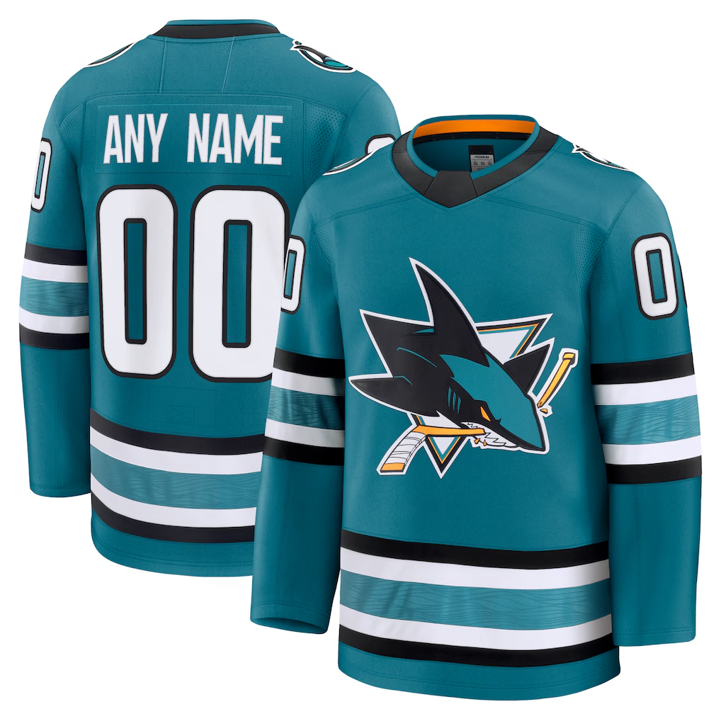 Robertx Custom SJ.Sharks Teal Home Premium Jerseys