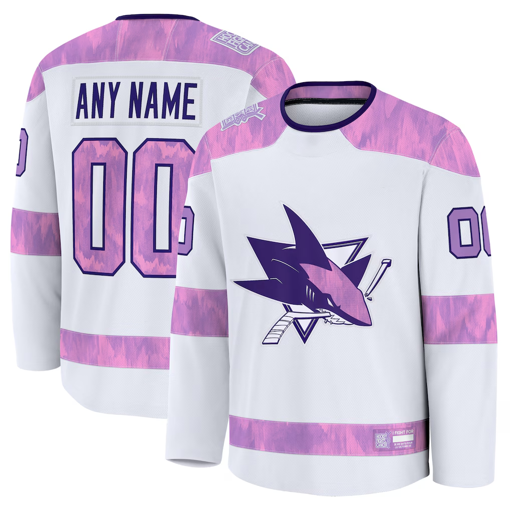 Robertx Custom SJ.Sharks White 2024 Hockey Fights Cancer Practice Jerseys