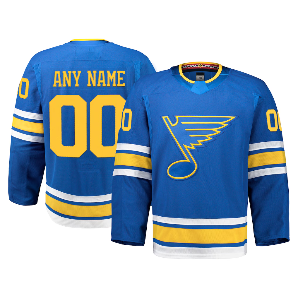 Robertx Custom SL.Blues Blue Home Authentic Pro Jerseys