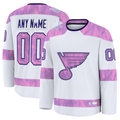 Robertx Custom SL.Blues White 2024 Hockey Fights Cancer Practice Jerseys