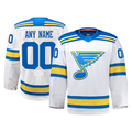 Robertx Custom SL.Blues White Away Authentic Pro Jerseys