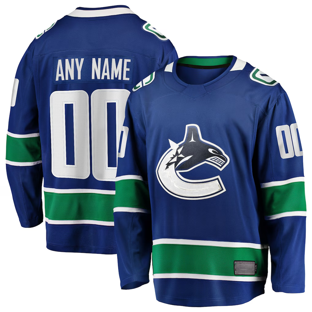 Robertx Custom V.Canucks Blue Home Team Breakaway Jerseys