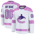 Robertx Custom V.Canucks White 2024 Hockey Fights Cancer Practice Jerseys