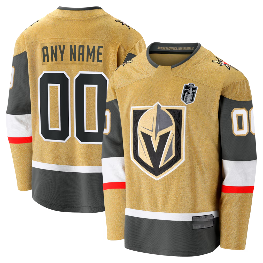 Robertx Custom VG.Knights Gold 2026 Stanley Cup Final Breakaway Jerseys