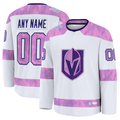 Robertx Custom VG.Knights White 2024 Hockey Fights Cancer Practice Jerseys