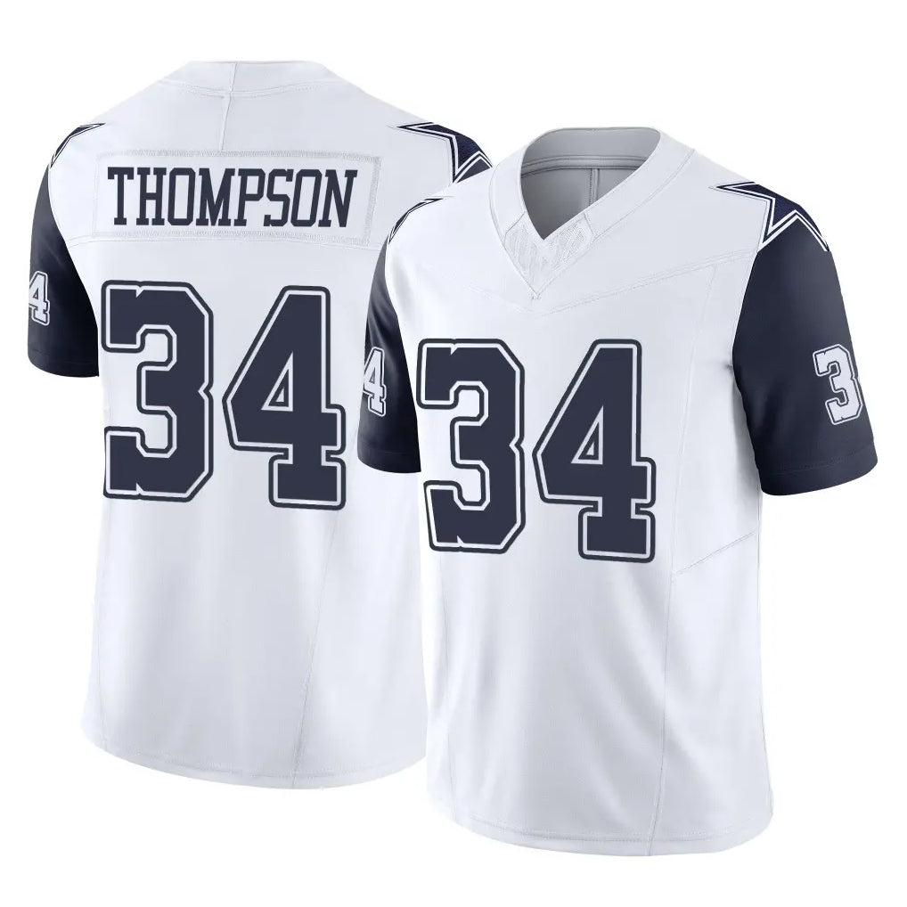 Robertx D.Cowboys #34 Jalen Thompson Player White-Navy Limited Vapor F.U.S.E. Home Game Stitched Jerseys