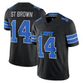 Robertx D.Lions #14 Amon-Ra St. Brown Player Black Vapor F.U.S.E. Limited Game Home Stitched Jerseys