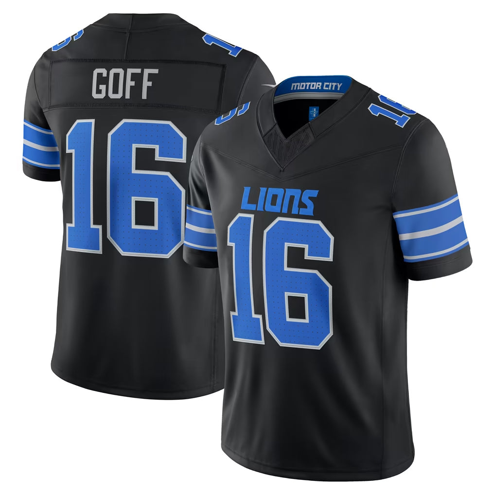 Robertx D.Lions #16 Jared Goff Player Black Vapor F.U.S.E. Limited Game Home Stitched Jerseys
