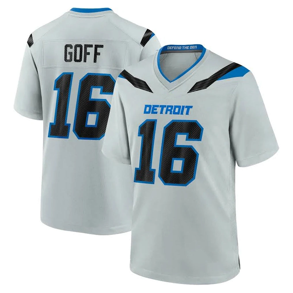 Robertx D.Lions #16 Jared Goff Player Silver 2026 Rivalries Collection Home Game Stitched Jerseys