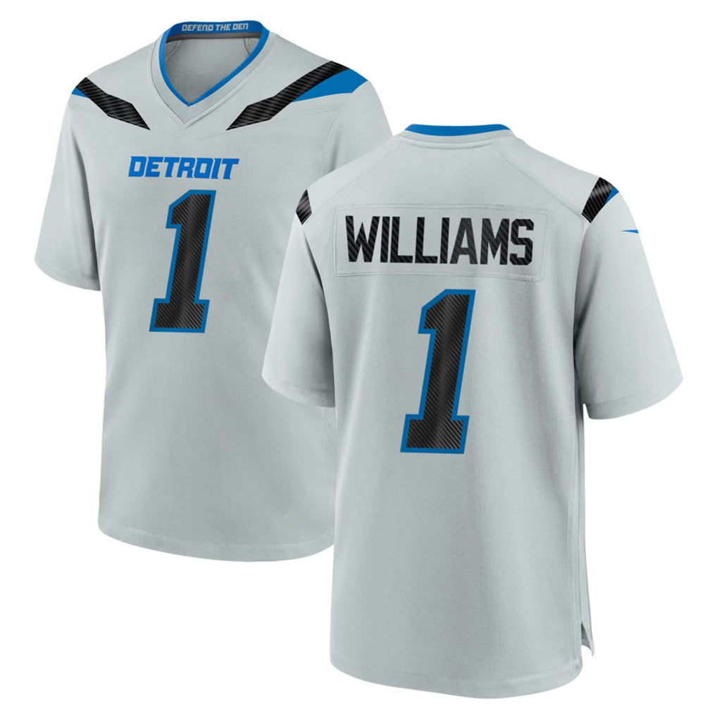 Robertx D.Lions #1 Jameson Williams Player Silver 2026 Rivalries Collection Home Game Stitched Jerseys