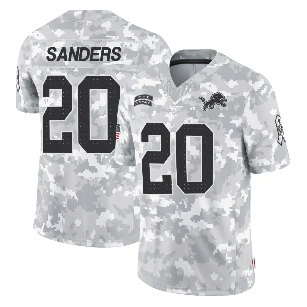 Robertx D.Lions #20 Barry Sanders Player Arctic Camo Salute To Service Limited Stitched Jerseys