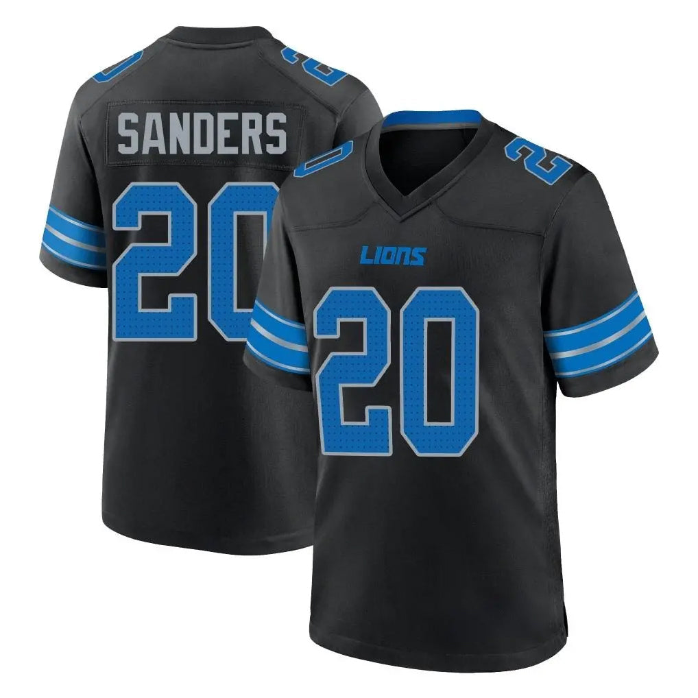Robertx D.Lions #20 Barry Sanders Player Black Alternate Home Game Stitched Jerseys
