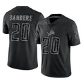 Robertx D.Lions #20 Barry Sanders Player Black Reflective Limited Home Game Stitched Jerseys