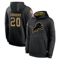 Robertx D.Lions #20 Barry Sanders Player Black Salute to Service Hoodies Limited Game Stitched Jerseys