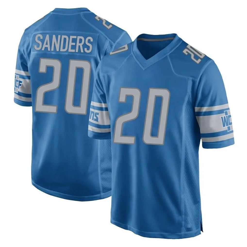 Robertx D.Lions #20 Barry Sanders Player Blue Home Game Stitched Jerseys