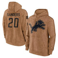 Robertx D.Lions #20 Barry Sanders Player Brown Salute to Service Hoodies Limited Game Stitched Jerseys